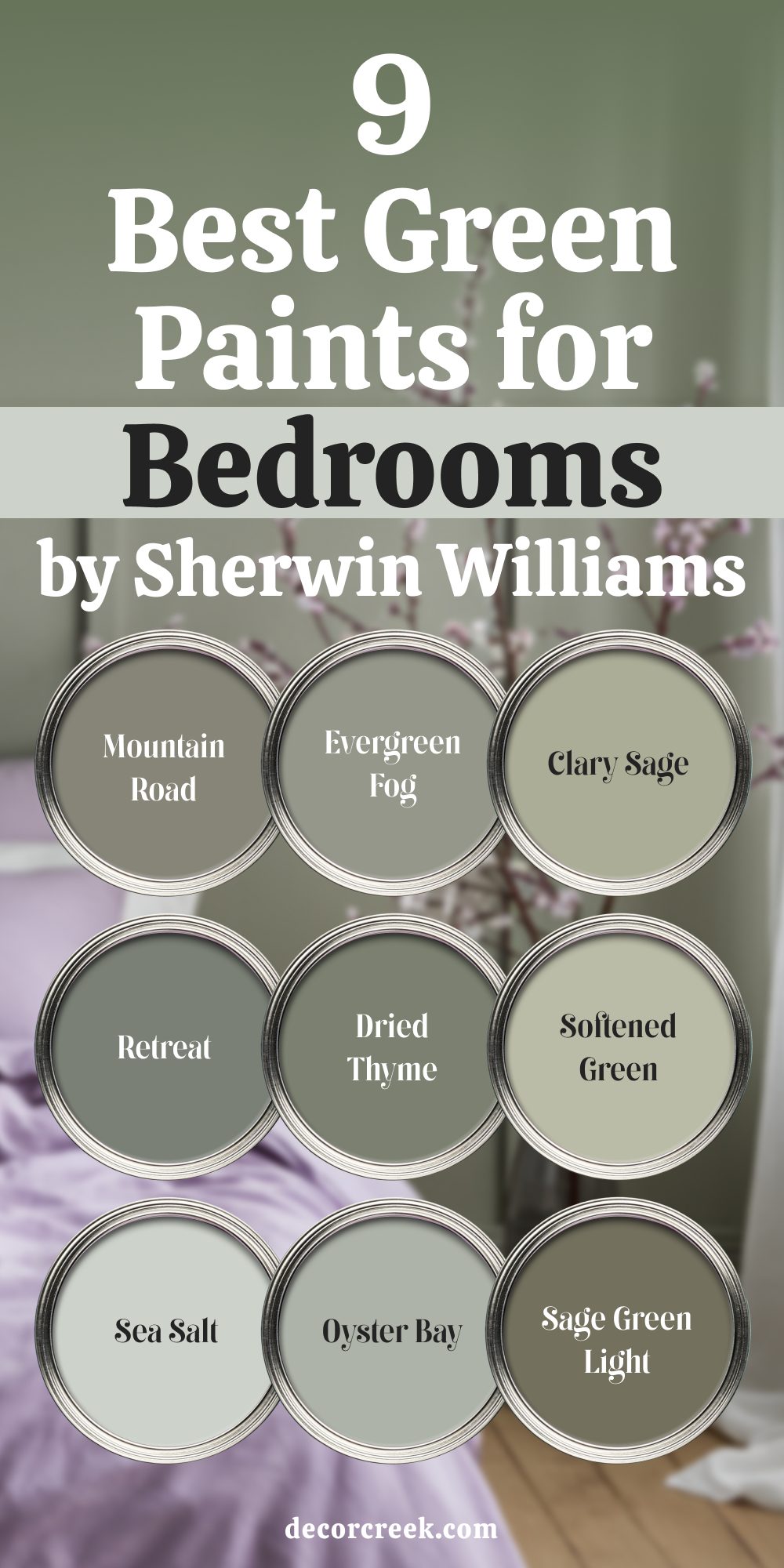 9 Best Green Paints for Bedrooms by Sherwin Williams