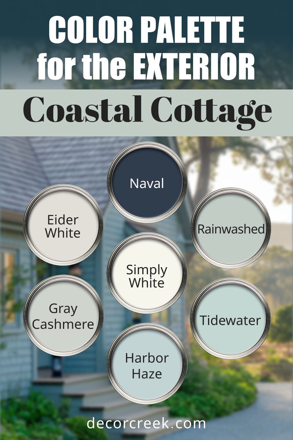Coastal Cottage - 17 Best Paint Color Palettes for the Exterior this Year