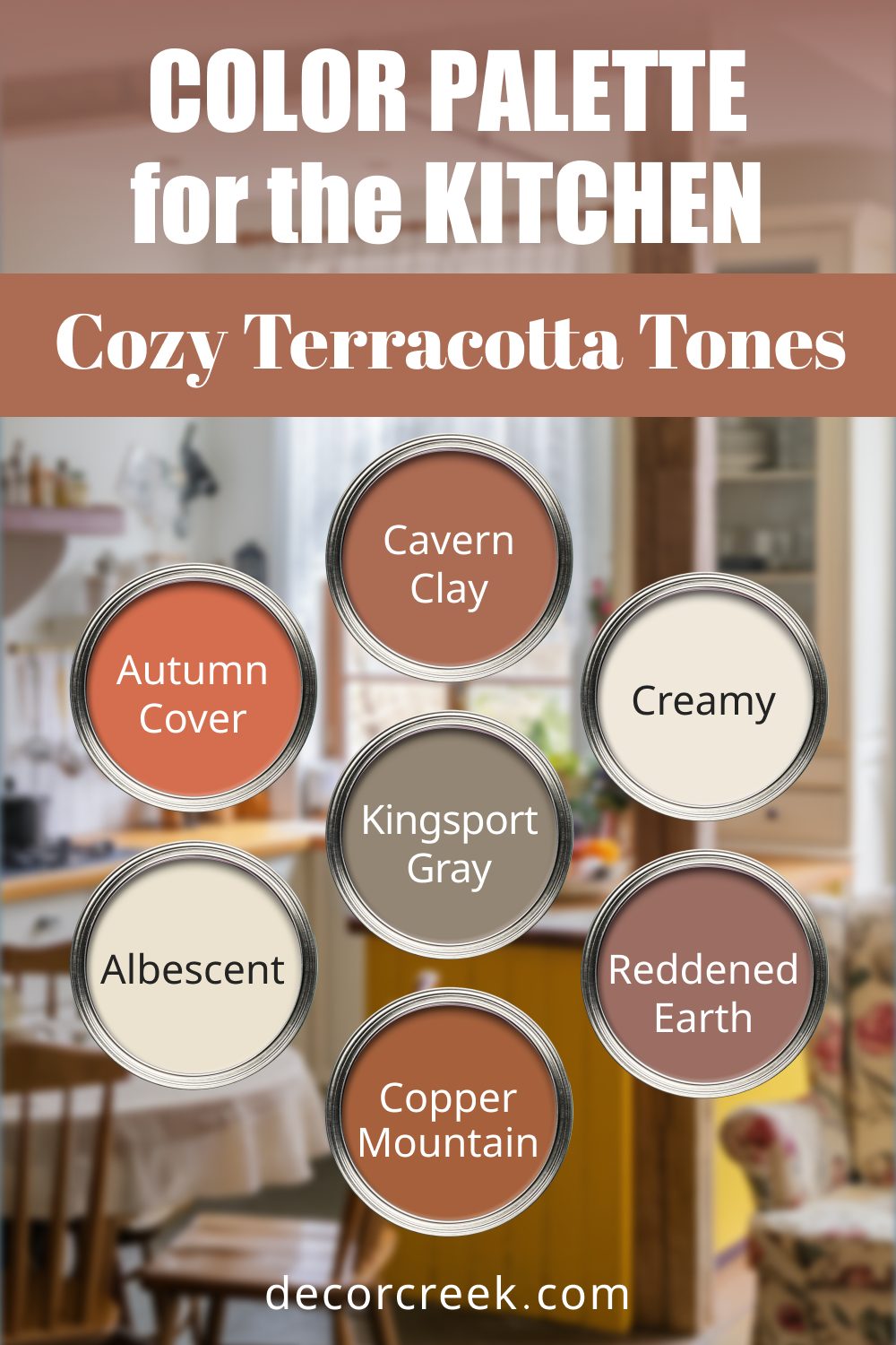 Cozy Terracotta Tones - 19 Best Paint Color Palettes for the Kitchen