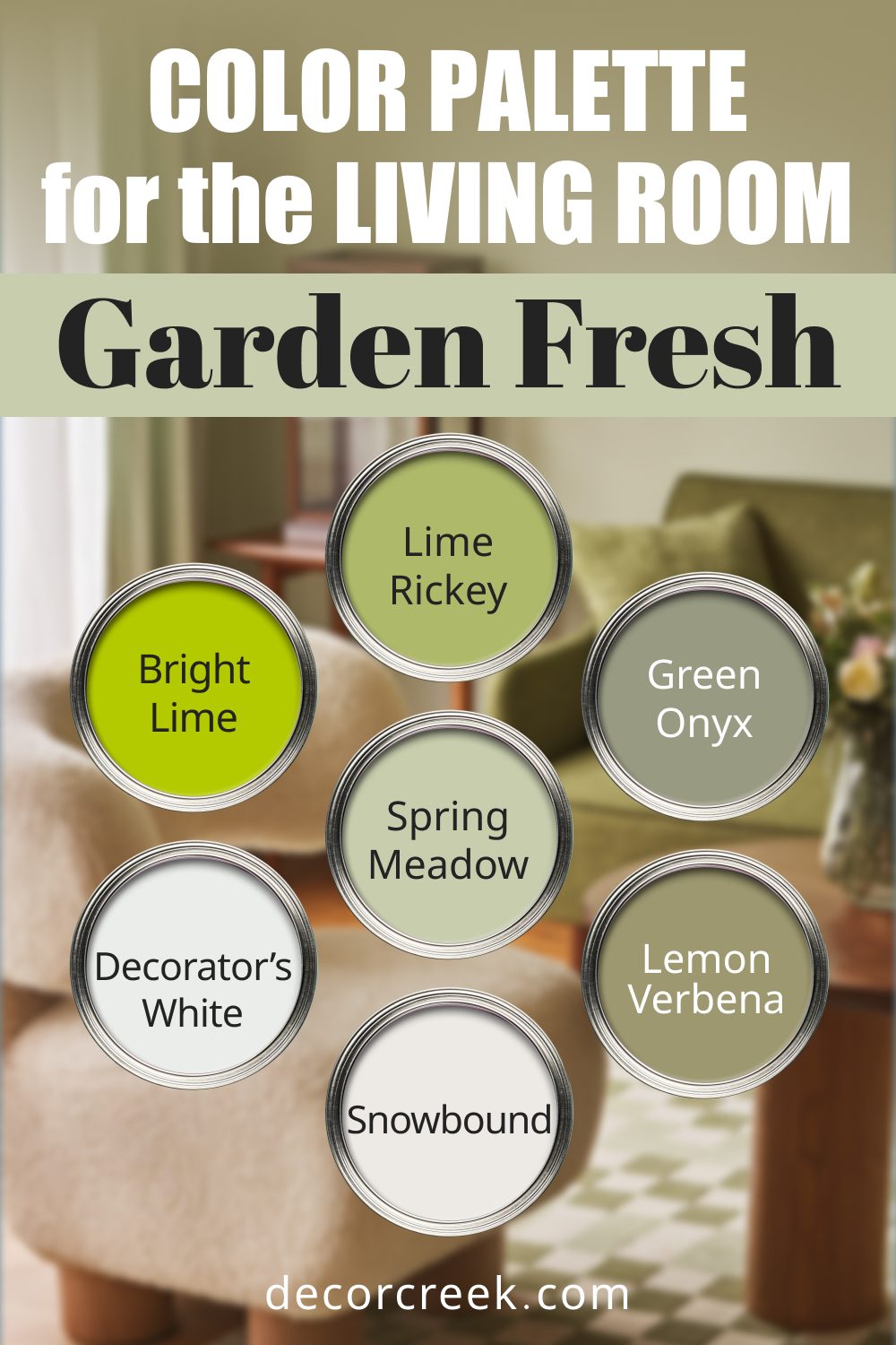 Garden Fresh - 18 Best Paint Color Palettes for the Living Room