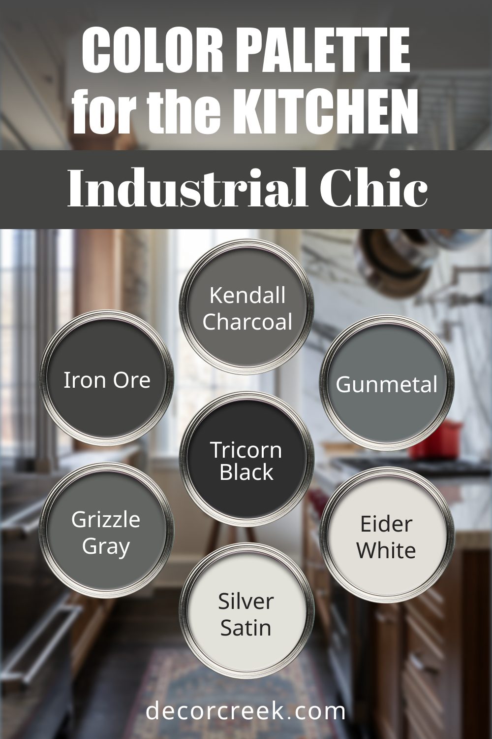 Industrial Chic - 19 Best Paint Color Palettes for the Kitchen