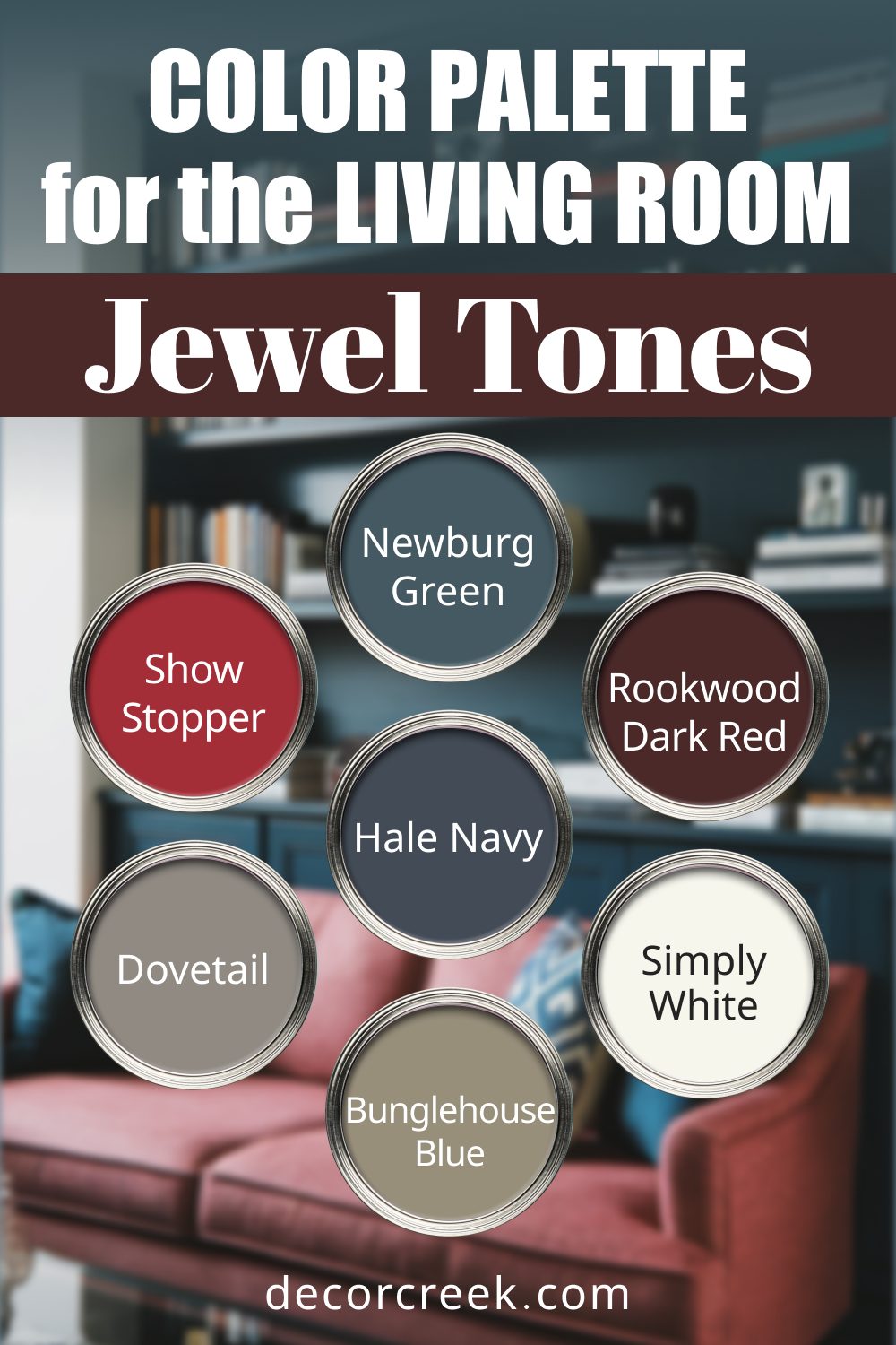 Jewel Tones - 18 Best Paint Color Palettes for the Living Room