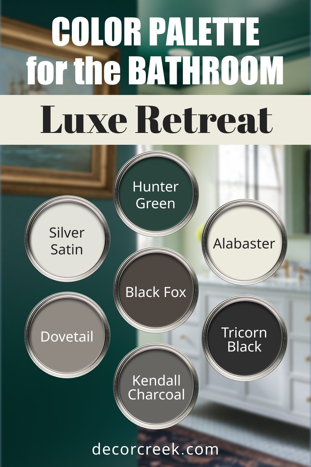 Luxe Retreat - 14 Best Paint Color Palettes for the Bathroom