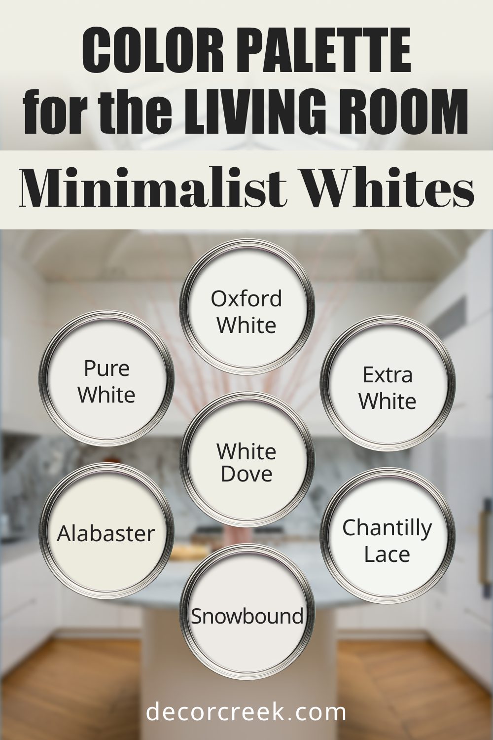 Minimalist Whites - 18 Best Paint Color Palettes for the Living Room