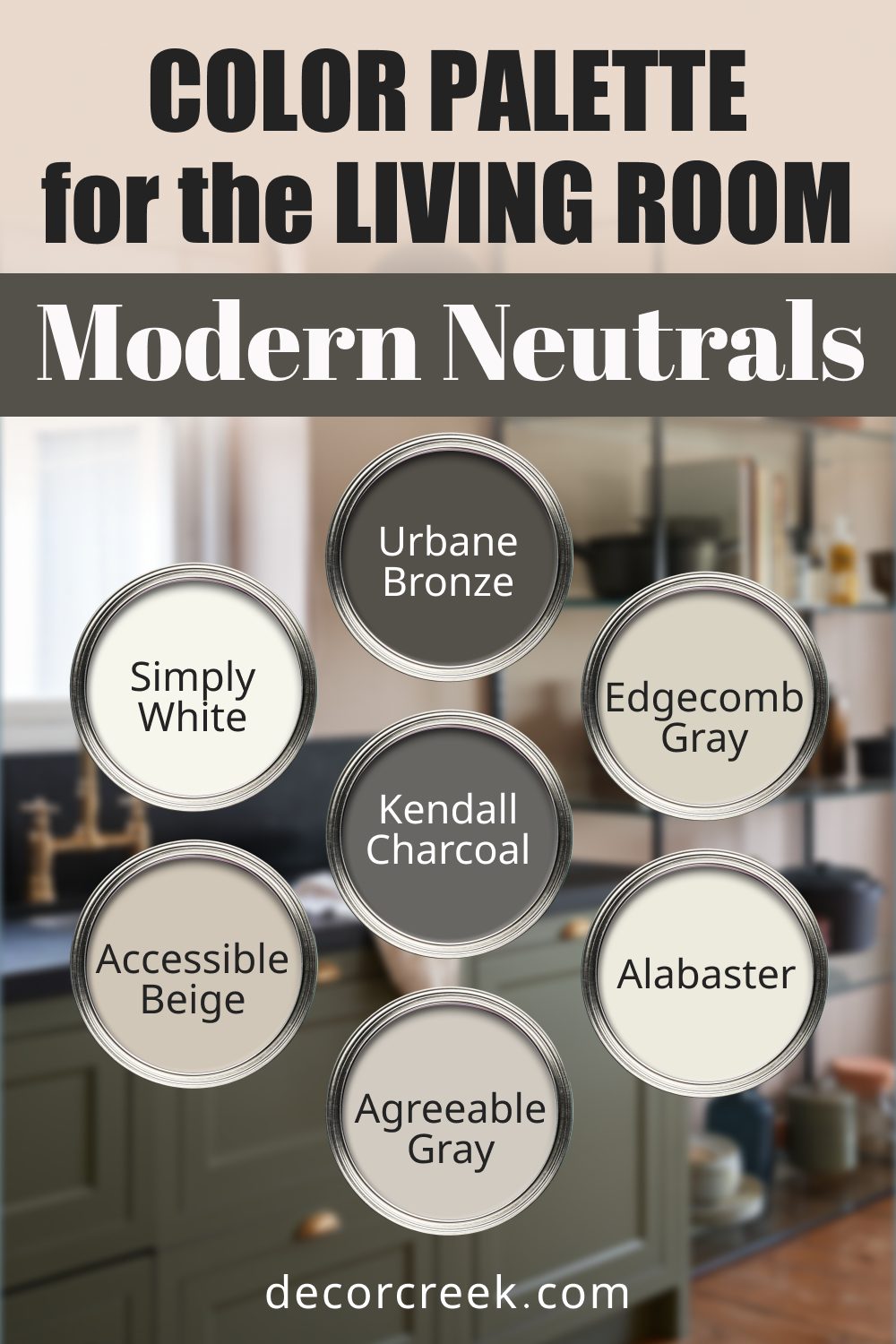 Modern Neutrals - 18 Best Paint Color Palettes for the Living Room