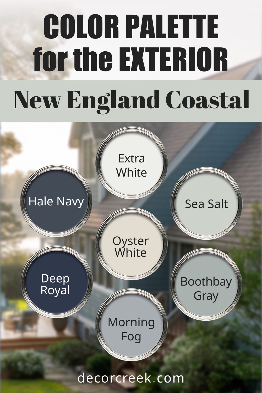 New England Coastal - 17 Best Paint Color Palettes for the Exterior this Year