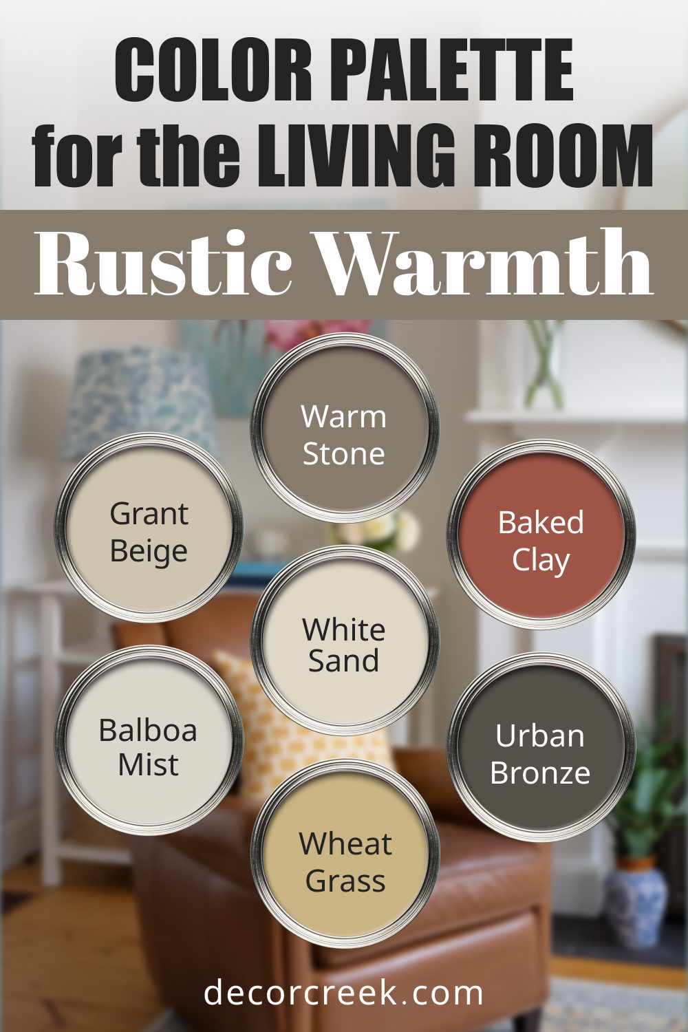 Rustic Warmth - 18 Best Paint Color Palettes for the Living Room