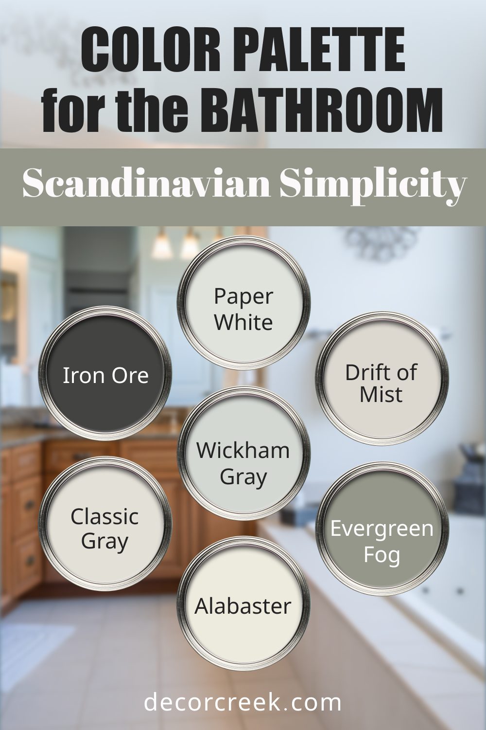 Scandinavian Simplicity - 14 Best Paint Color Palettes for the Bathroom