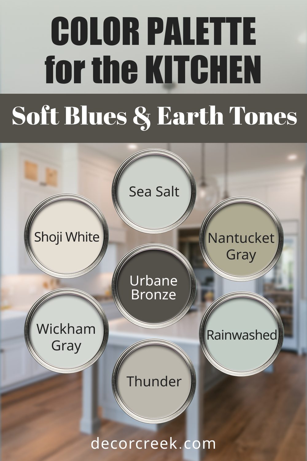 Soft Blues & Earth Tones - 19 Best Paint Color Palettes for the Kitchen