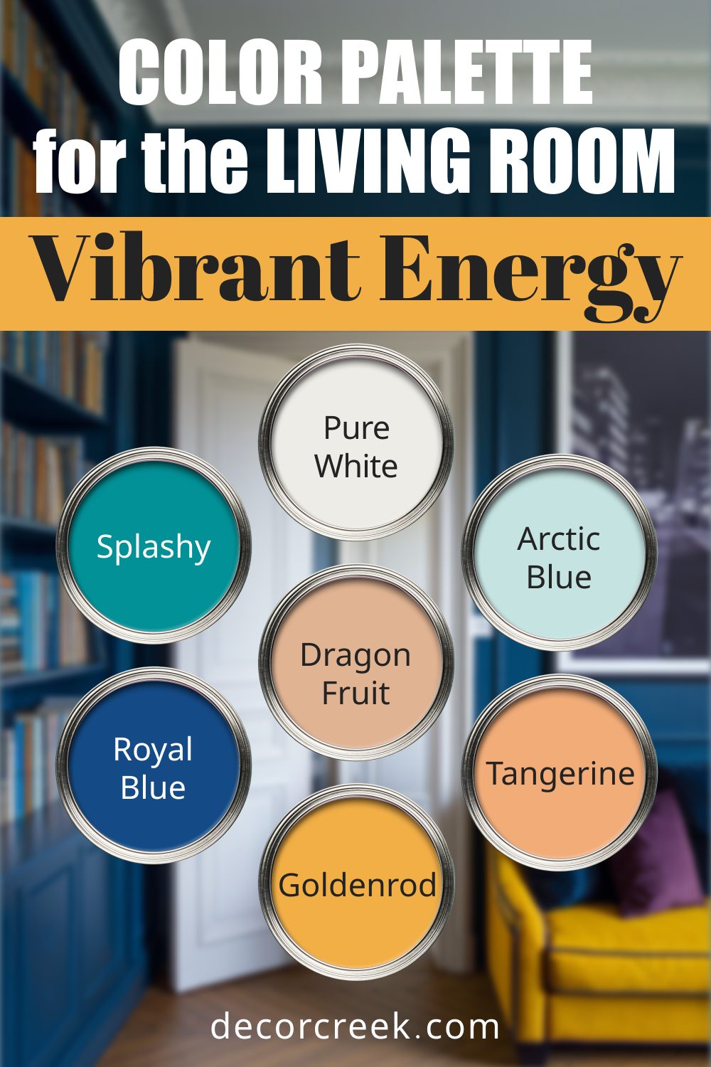 Vibrant Energy - 18 Best Paint Color Palettes for the Living Room