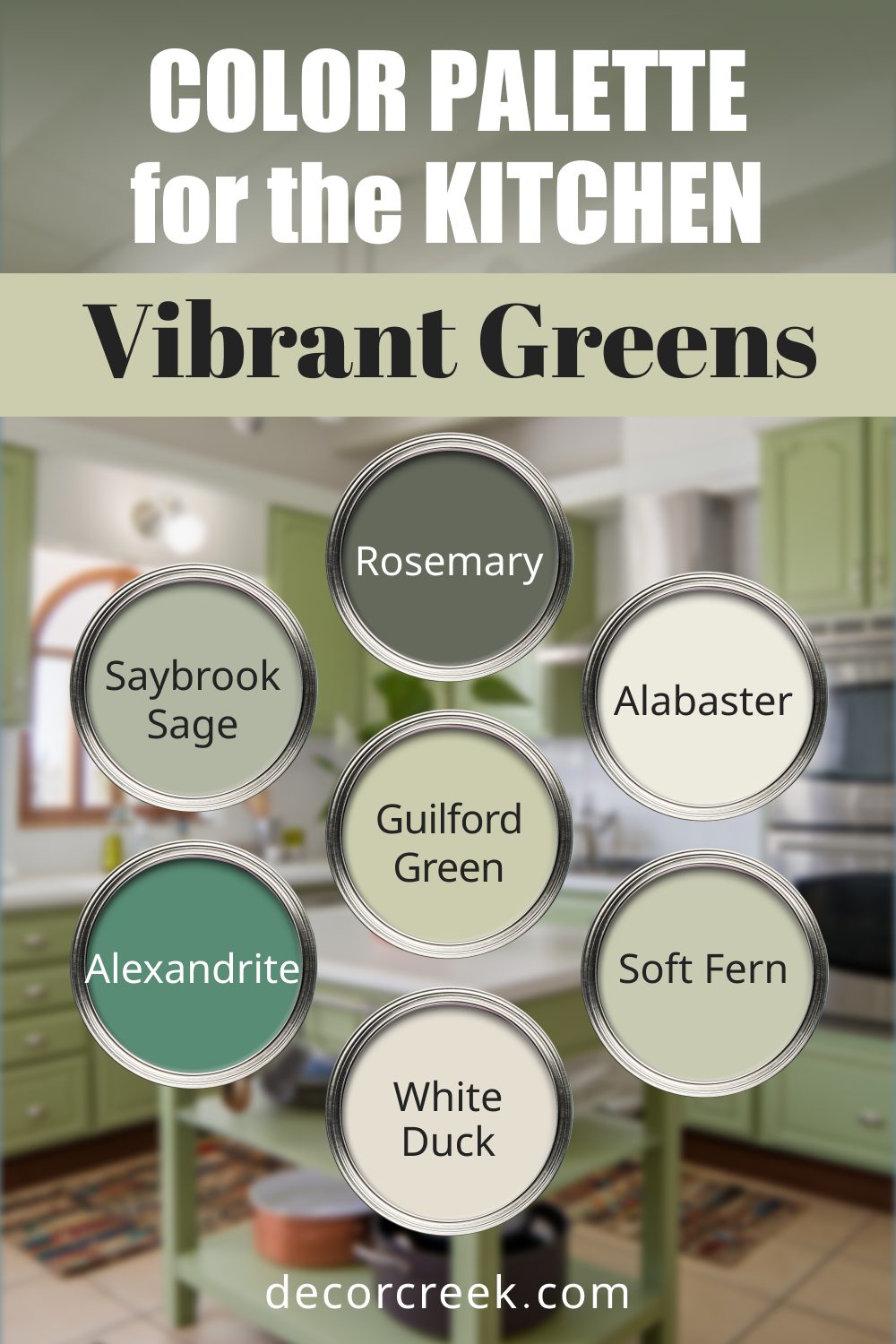 Vibrant Greens - 19 Best Paint Color Palettes for the Kitchen