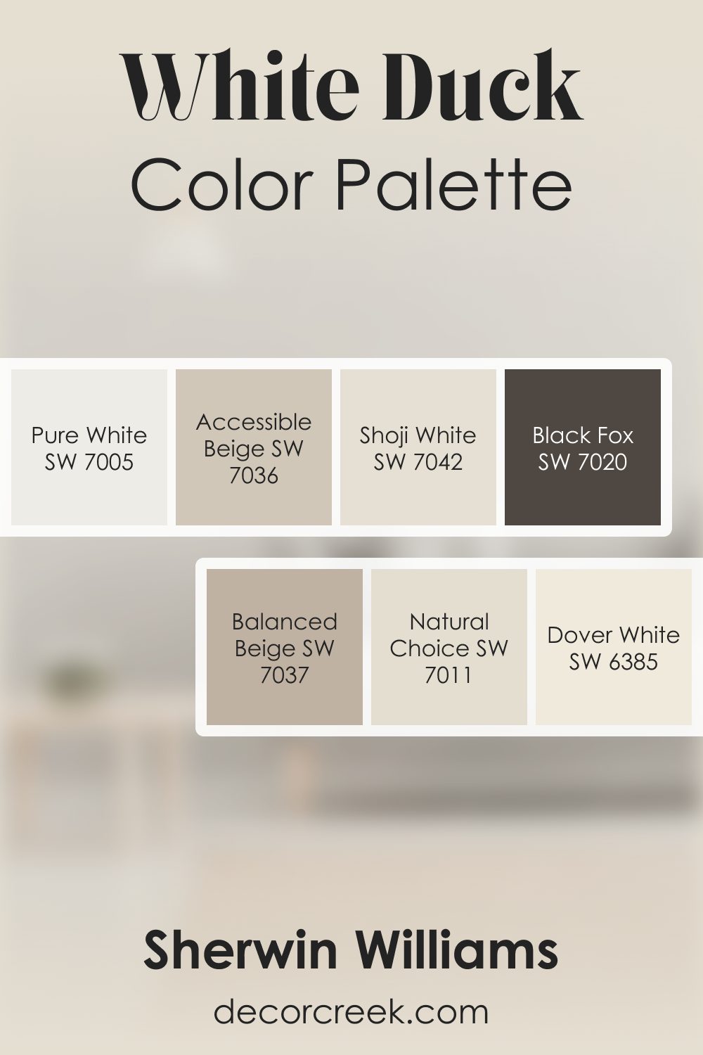 White Duck SW 7010 by Sherwin Williams Color Palette