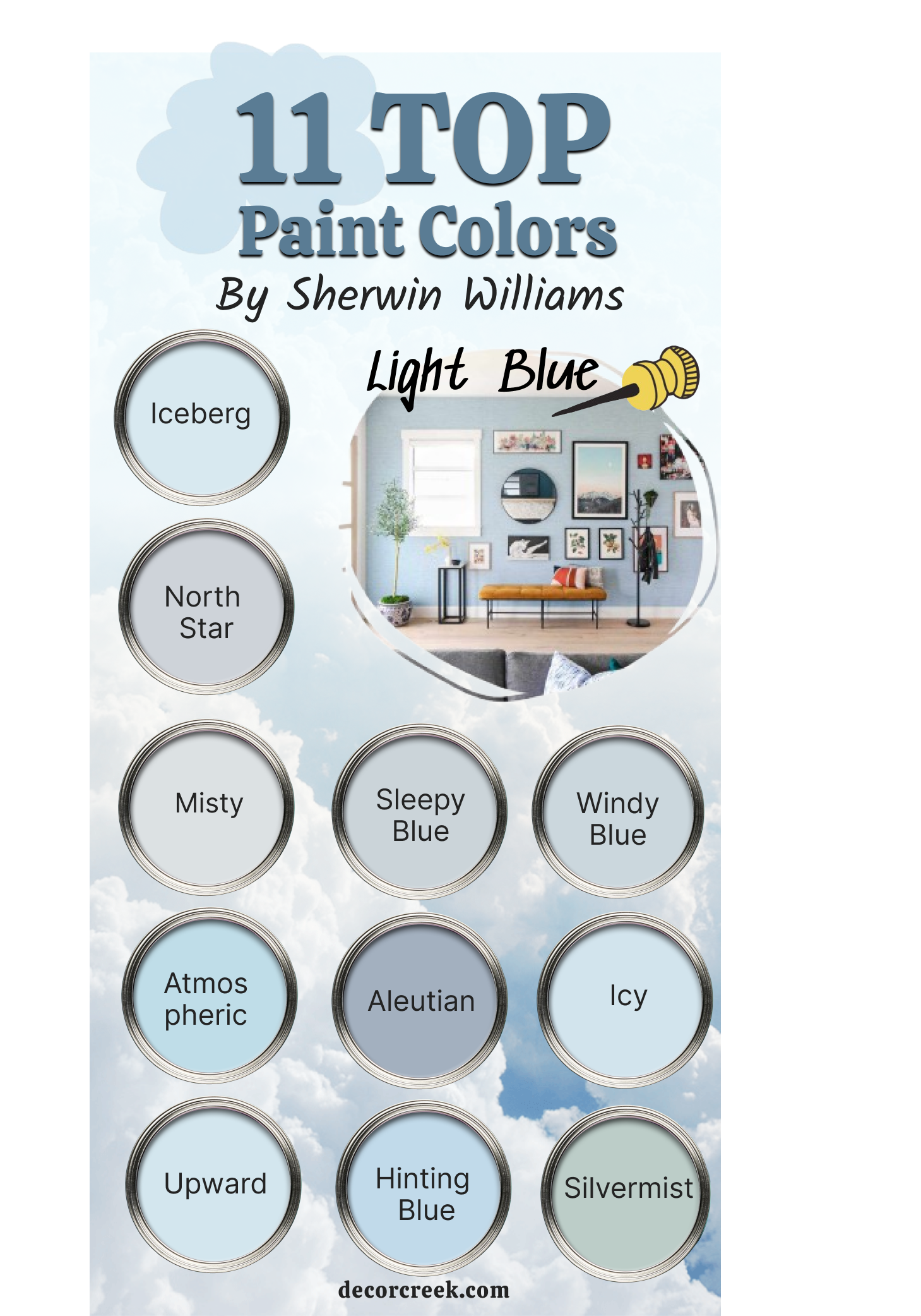 11 Best Sherwin Williams light blue paint colors