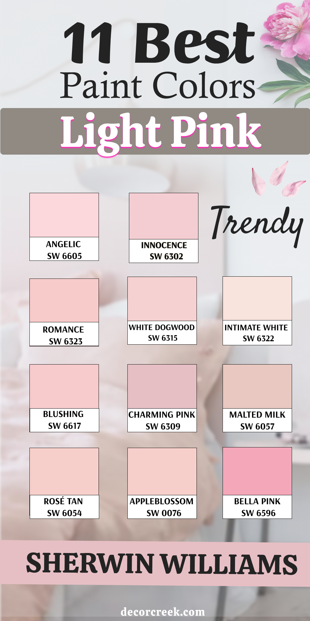 11 light pink paint colors by sherwin williams