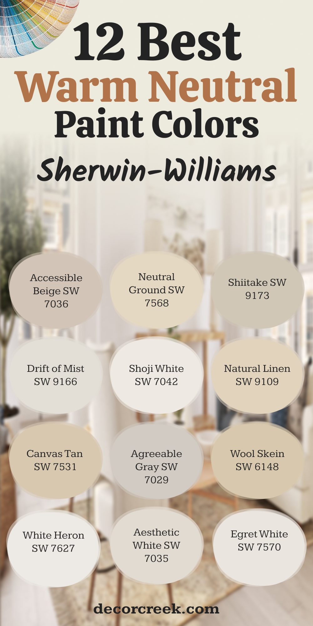 12 best warm neutral paint colors from SHerwin WIlliams