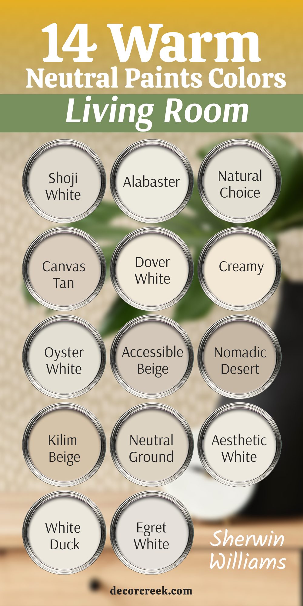 14 Warm Neutral Paint Colors for Living room this year