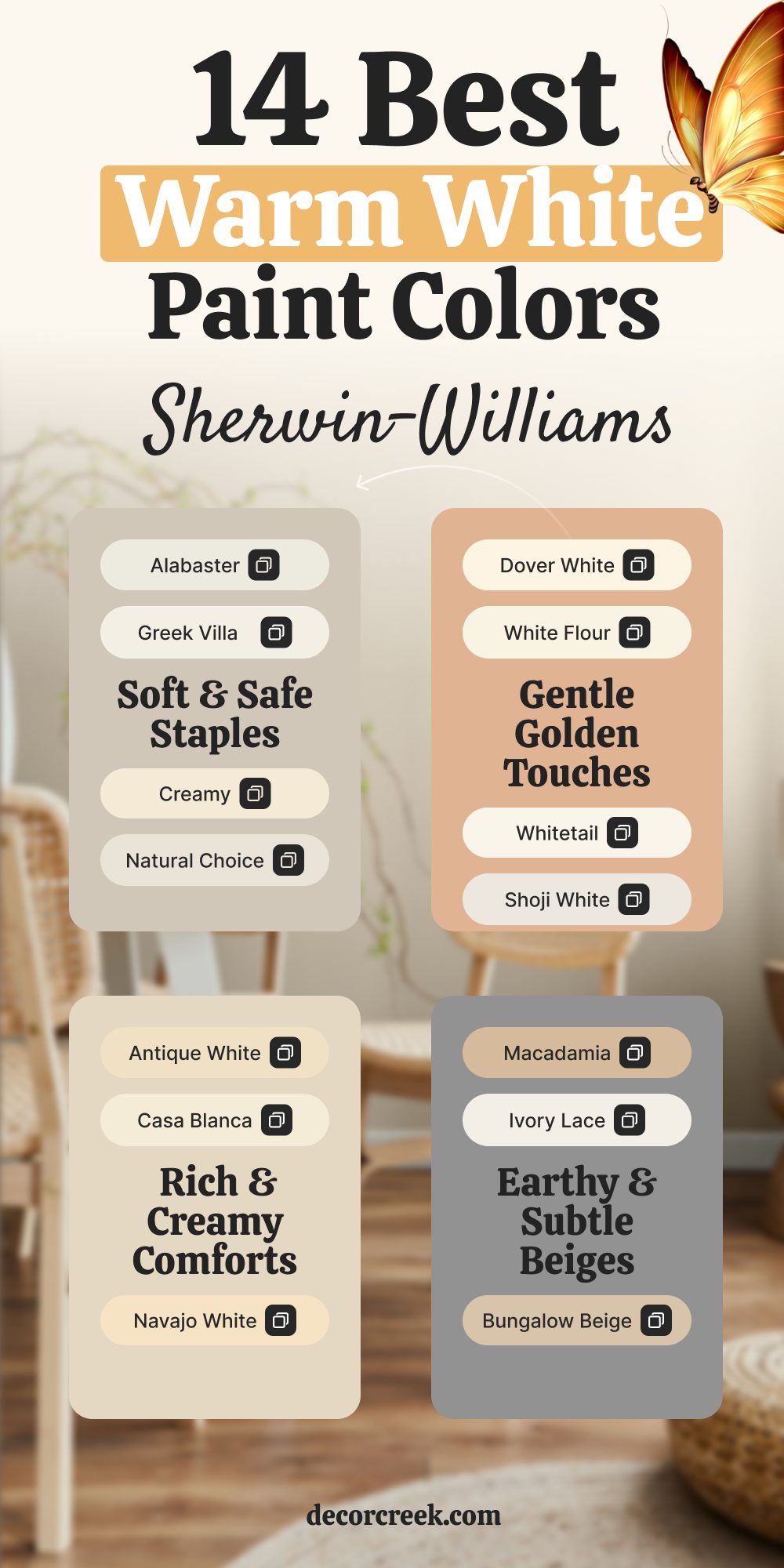 14 best warm white paint colors sherwin williams