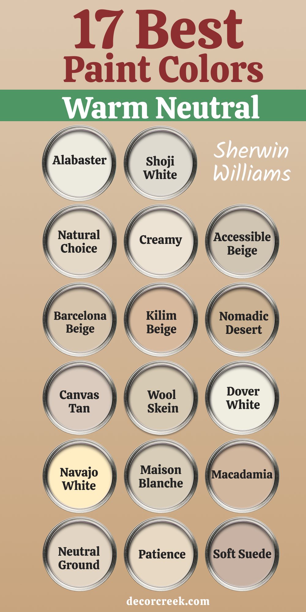 17 best warm Neutrals from Sherwin Williams this year