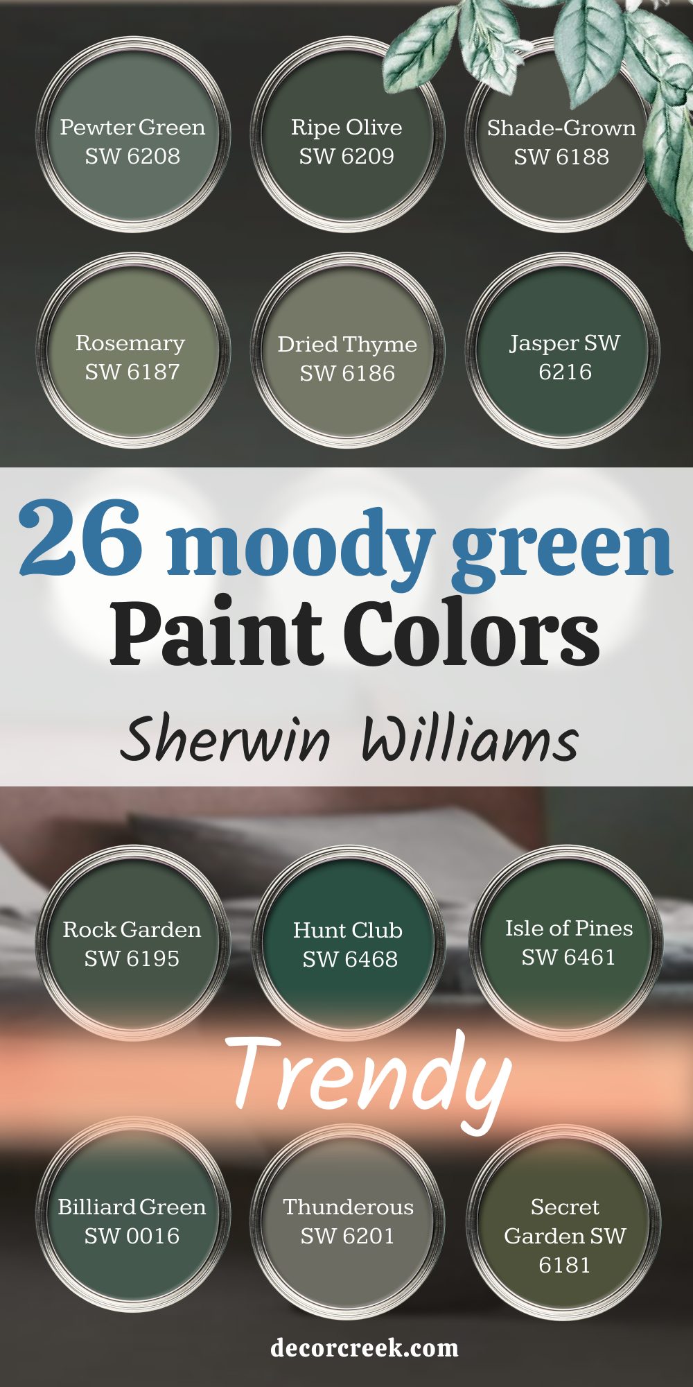 26 moody green paint colors by sherwin williams