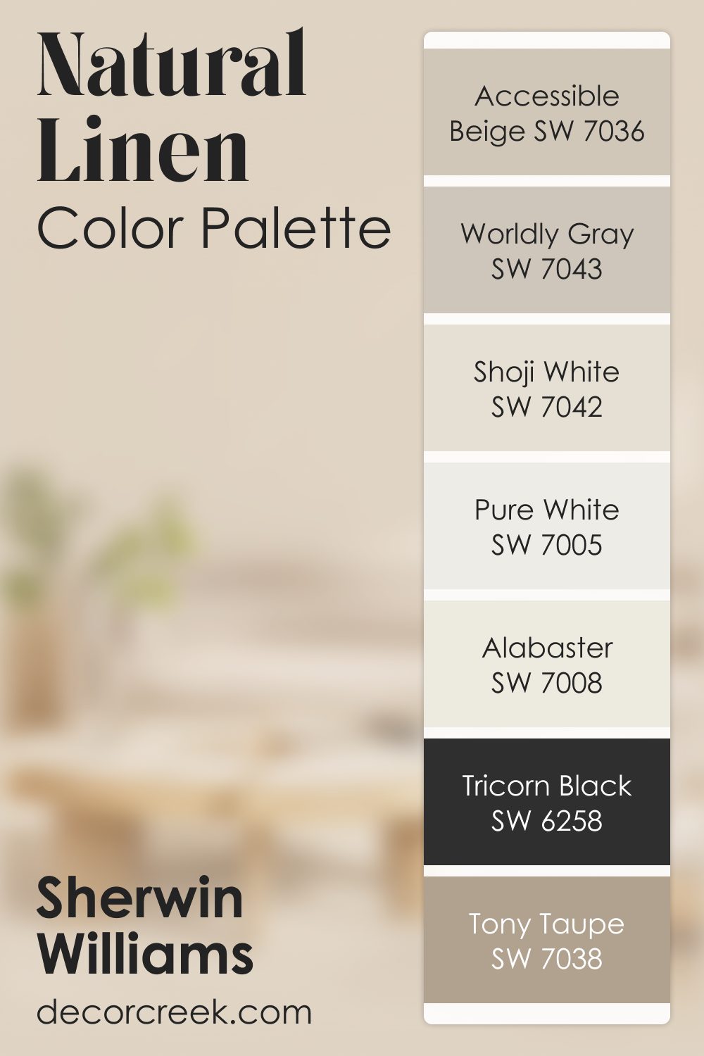 Natural Linen SW 9109 by Sherwin Williams Color Palette
