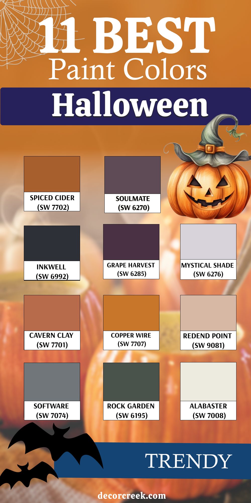 11 best paint color palettes for trendy halloween