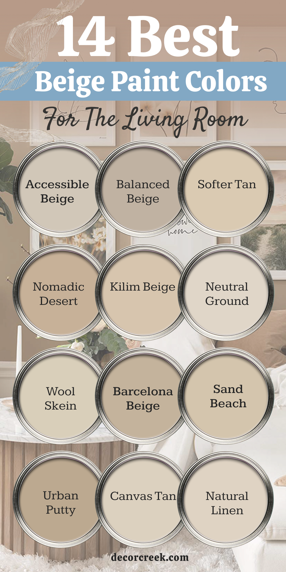 14 best beige paint colors for the living room