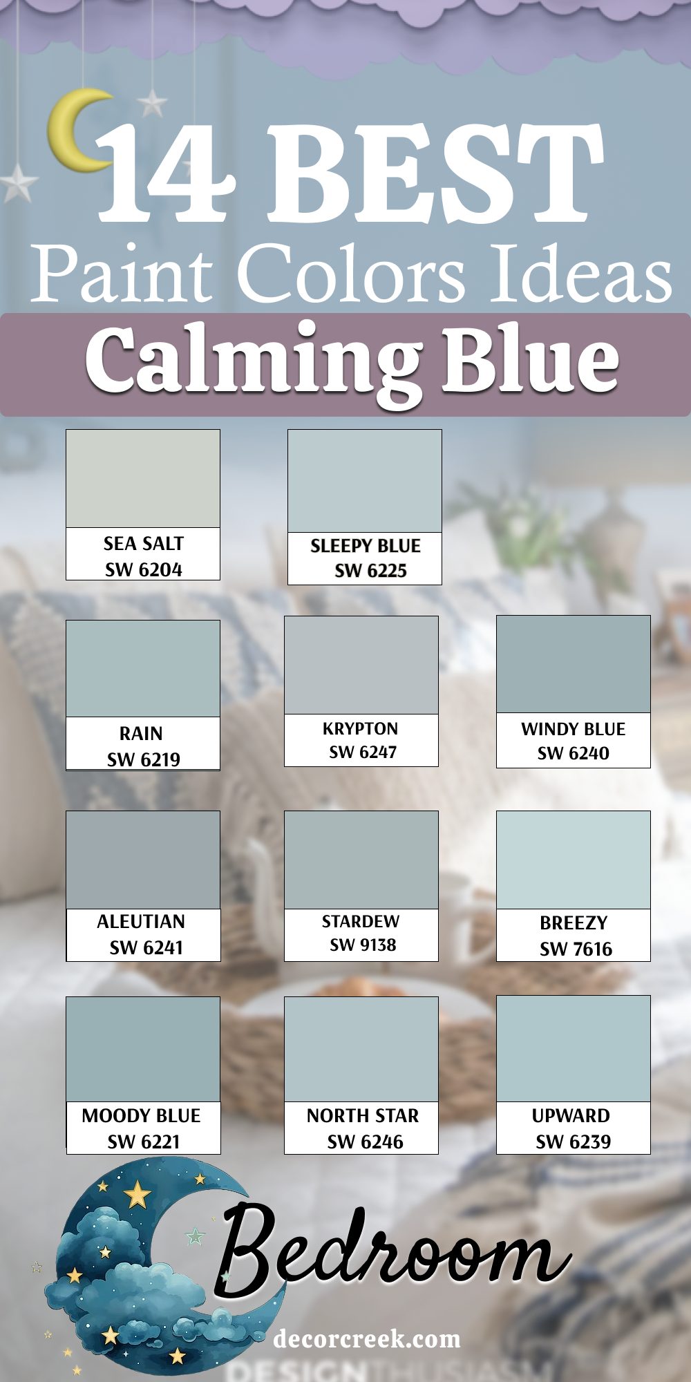 14 best calming Blue bedroom paint color ideas