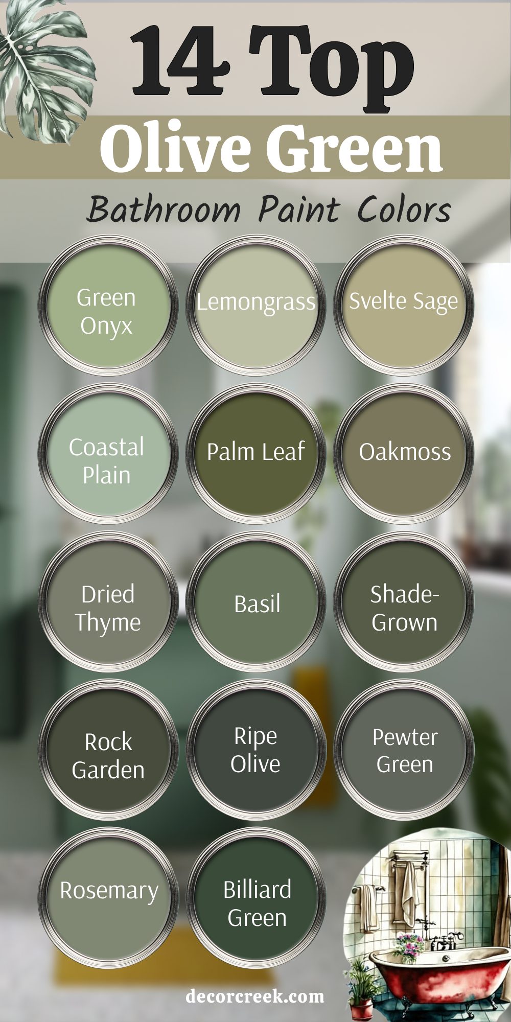 14 olive green bathroom paint colros