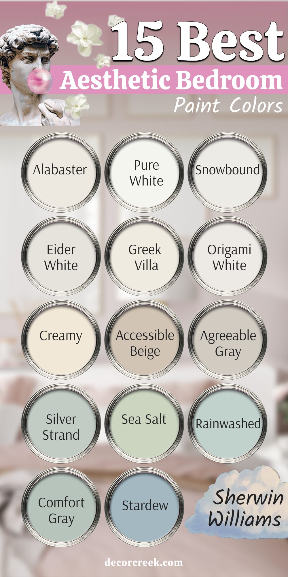 15 best aesthetic bedroom paint colors by sherwin williams