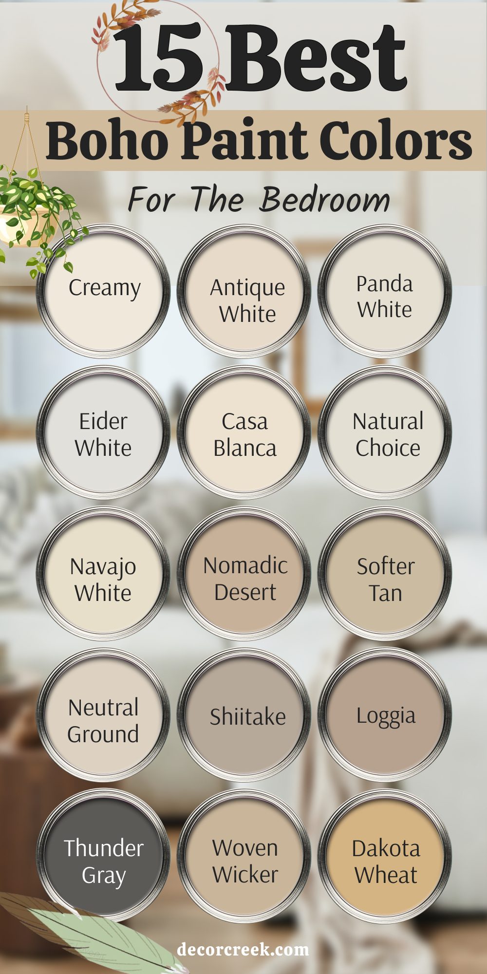 15 best boho paint colors for the bedroom