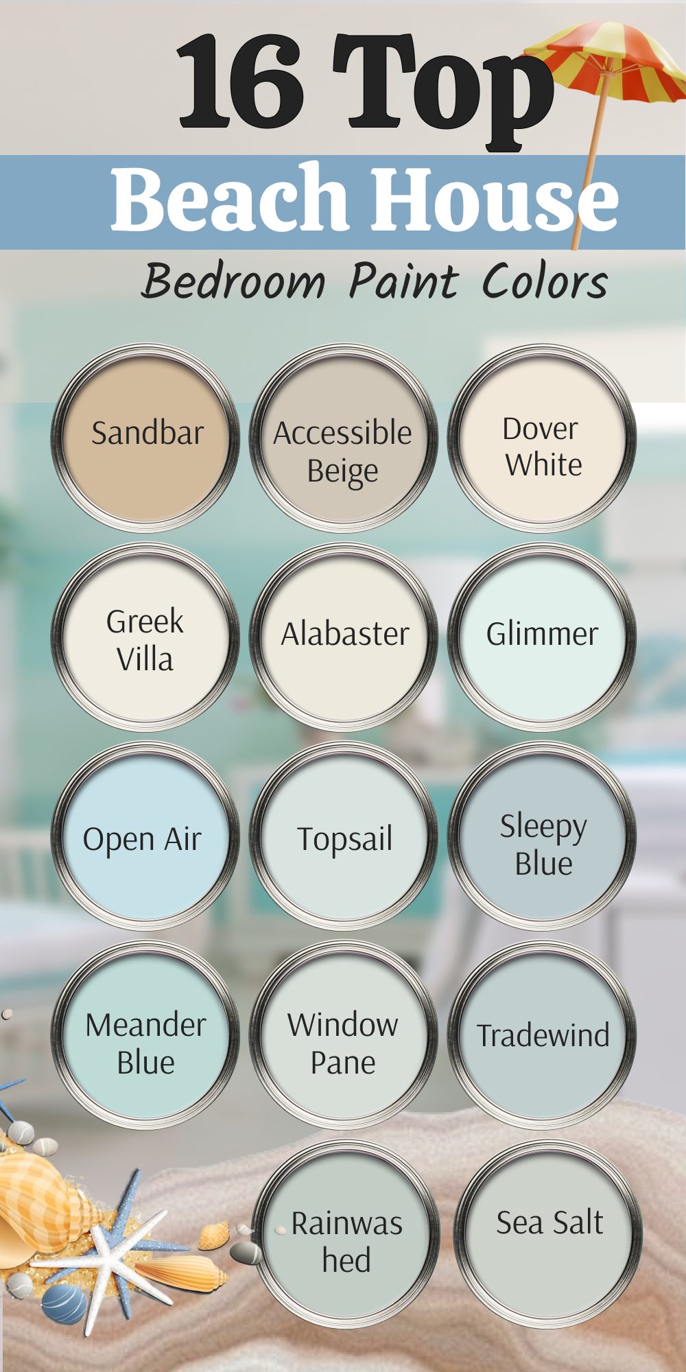 16 beach house bedroom paint colors
