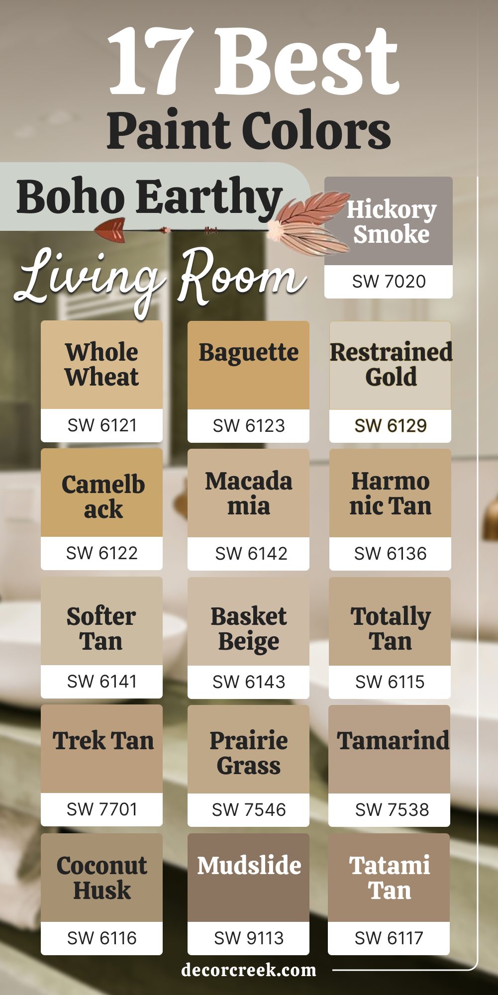 17 best boho earthy paint colro for the living room