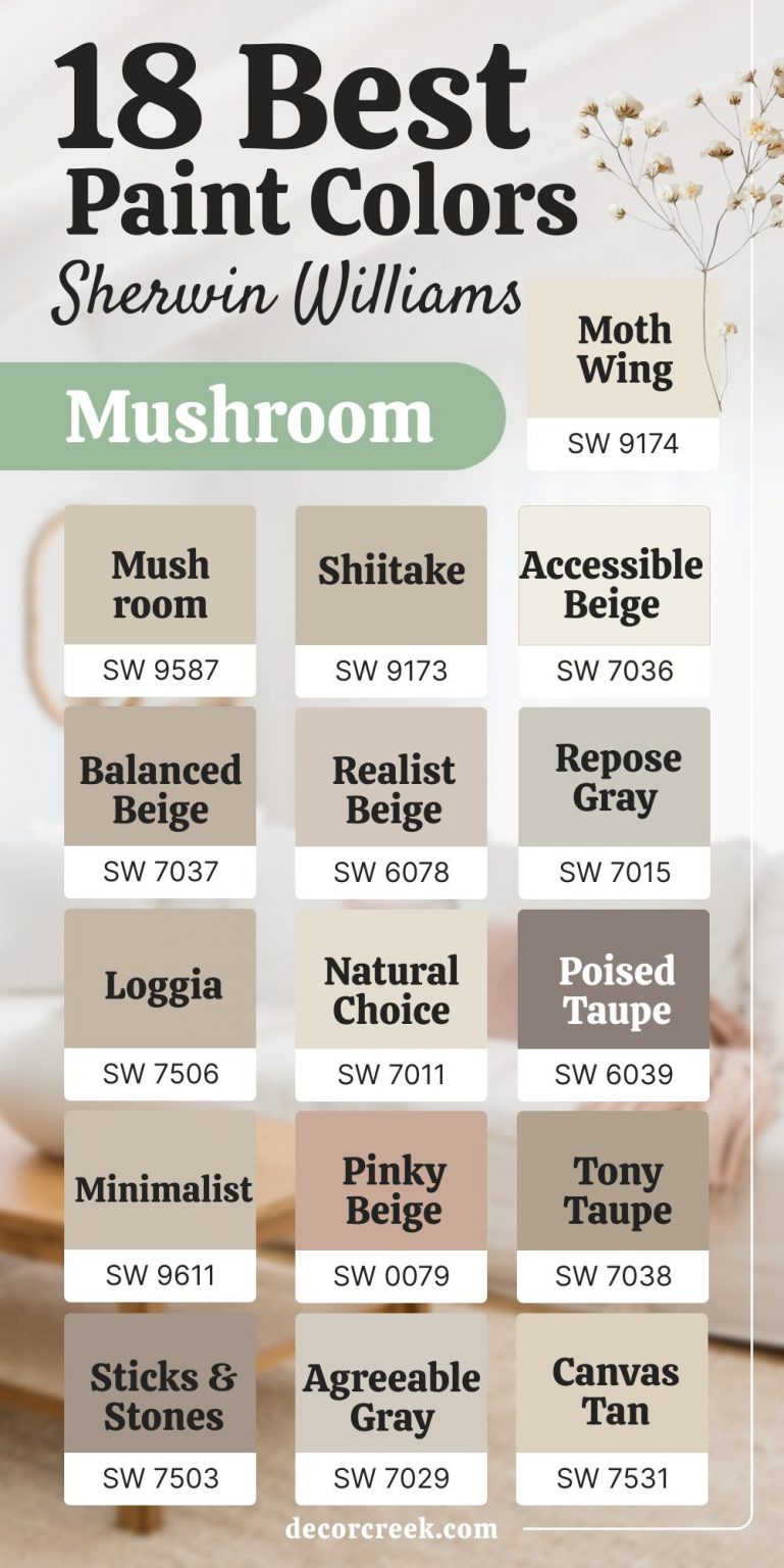 31 Best Mushroom Paint Colors for a Cozy Home - DecorCreek