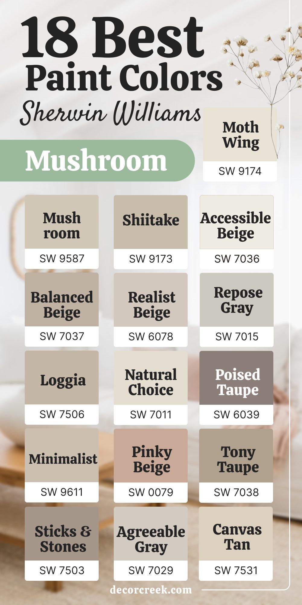 18 best mushroom paint colors by sherwin williams