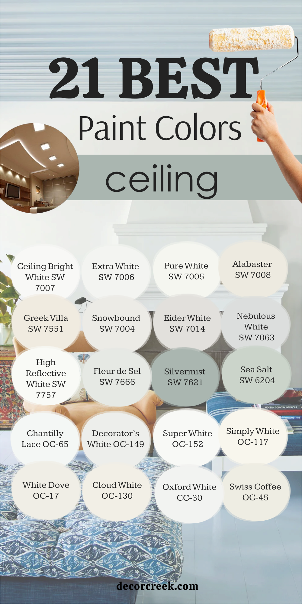 21 best ceiling paint colors
