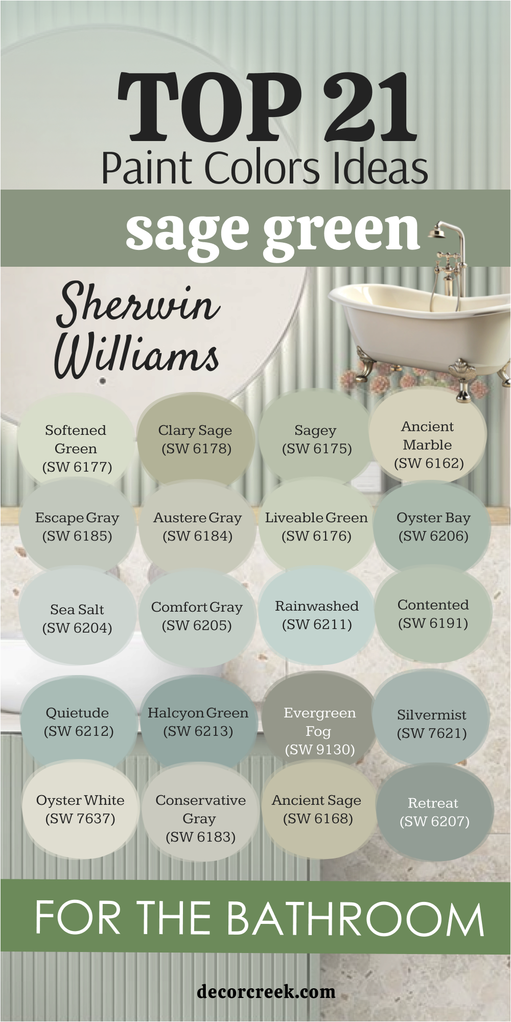 21 sage green bathroom paint color ideas from sherwin williams