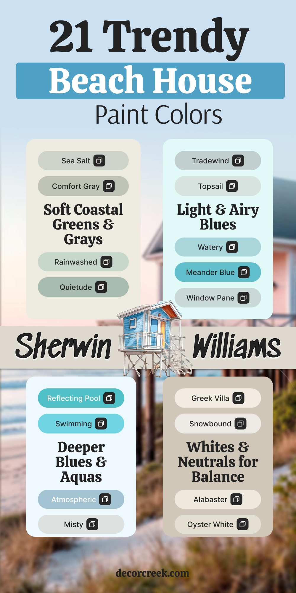 21 trendy beach ghouse paint colors from sherwin williams