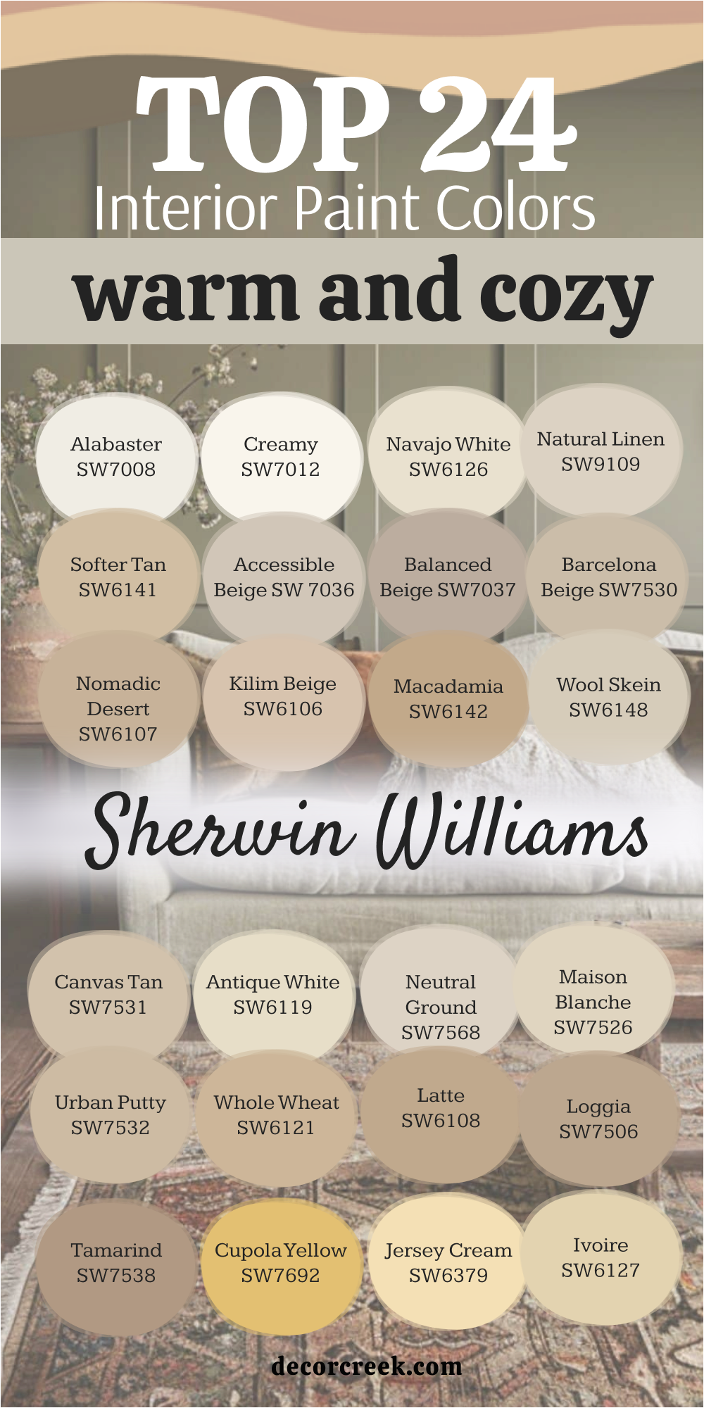 24 warm and cozy interior paint colors from sherwin williams