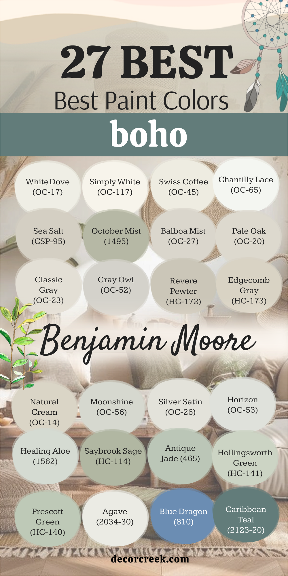 27 best boho psint colors from benjamin moore
