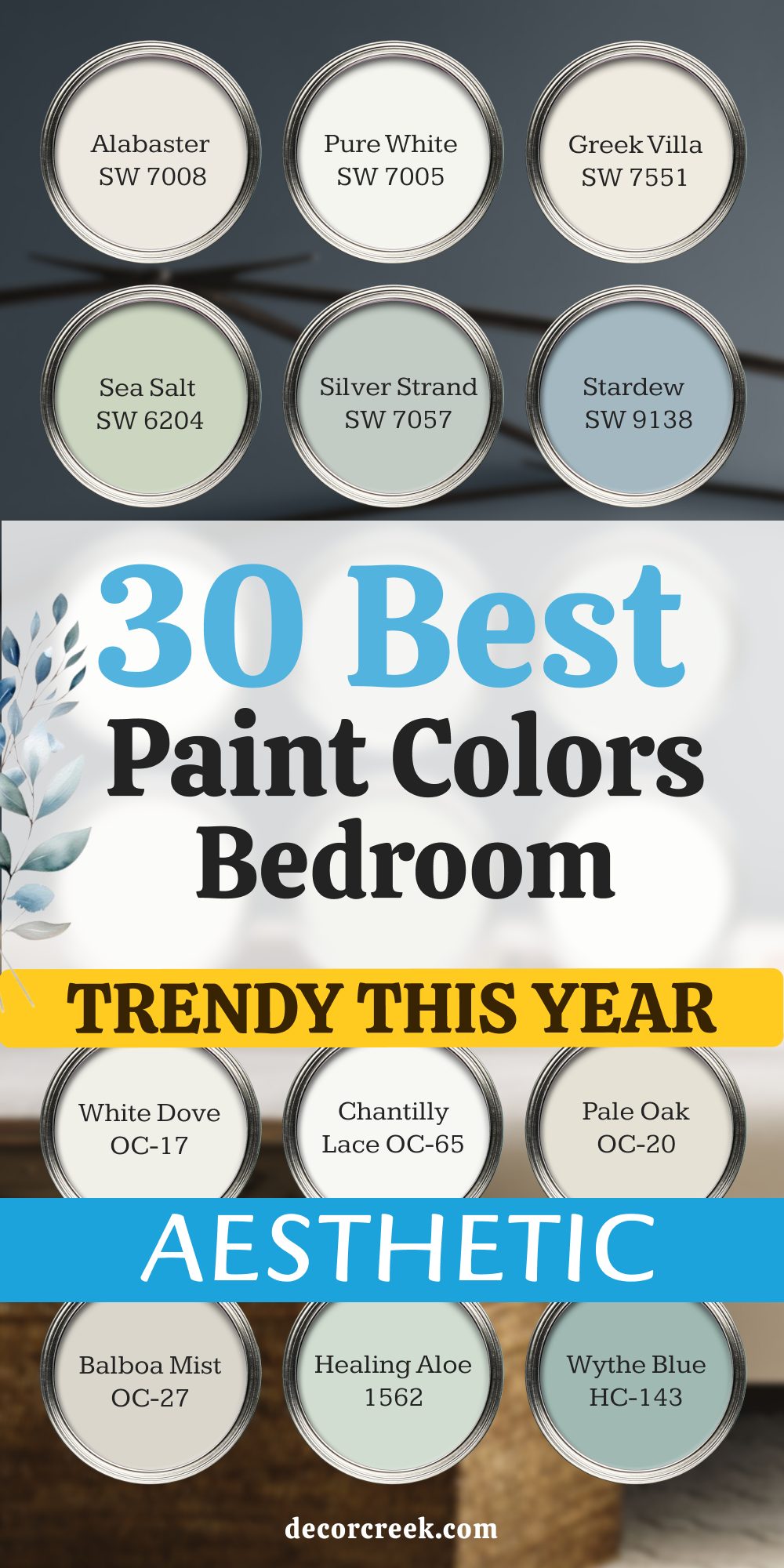 30 best aesthetic bedroom paint colors trendy this year