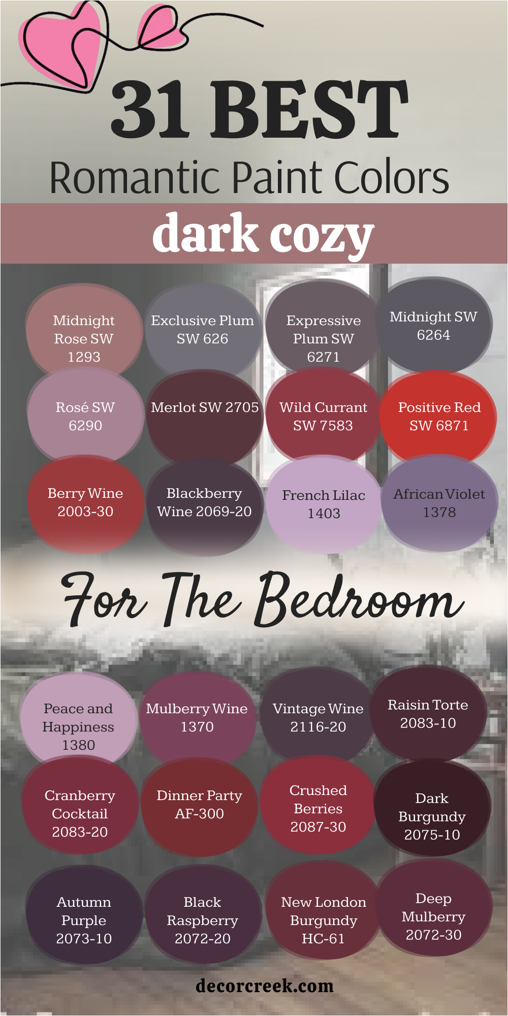 31 romantic color for the dark cozy bedroom