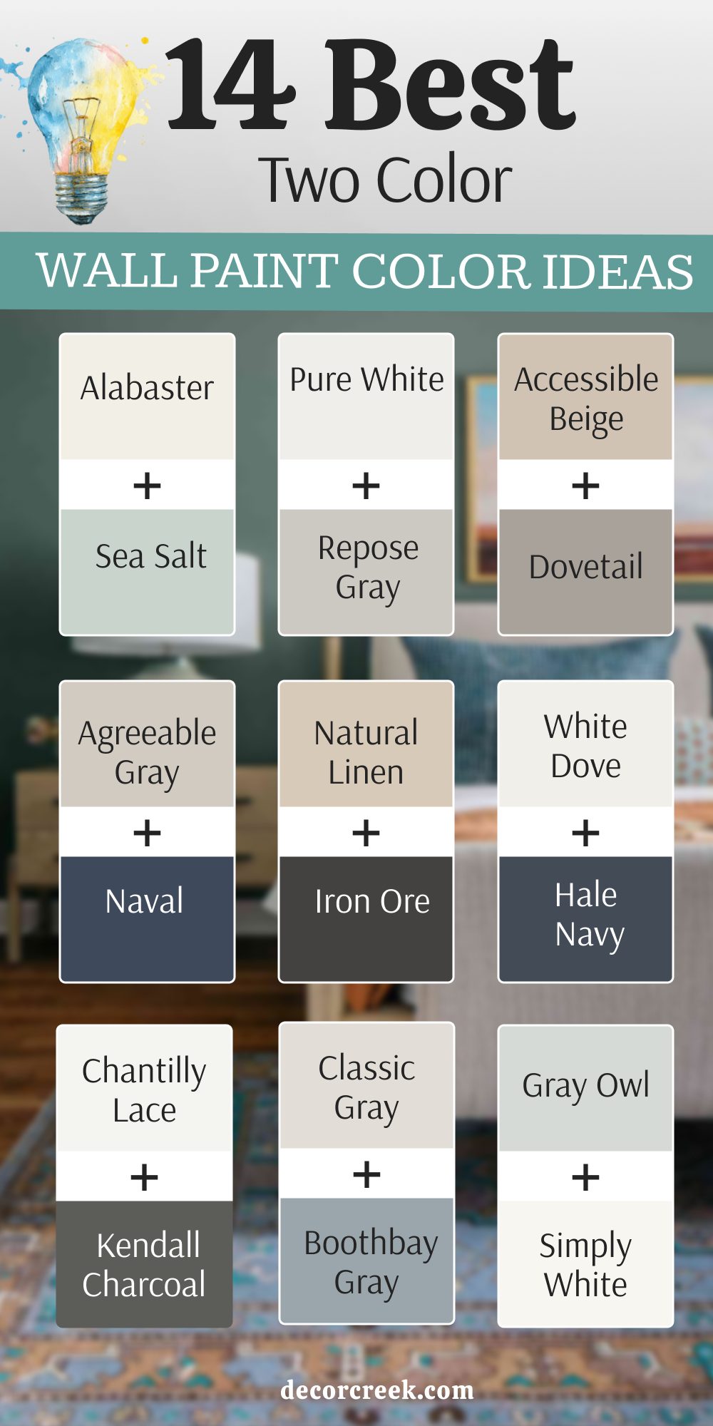 14 best two color wall paint color ideas