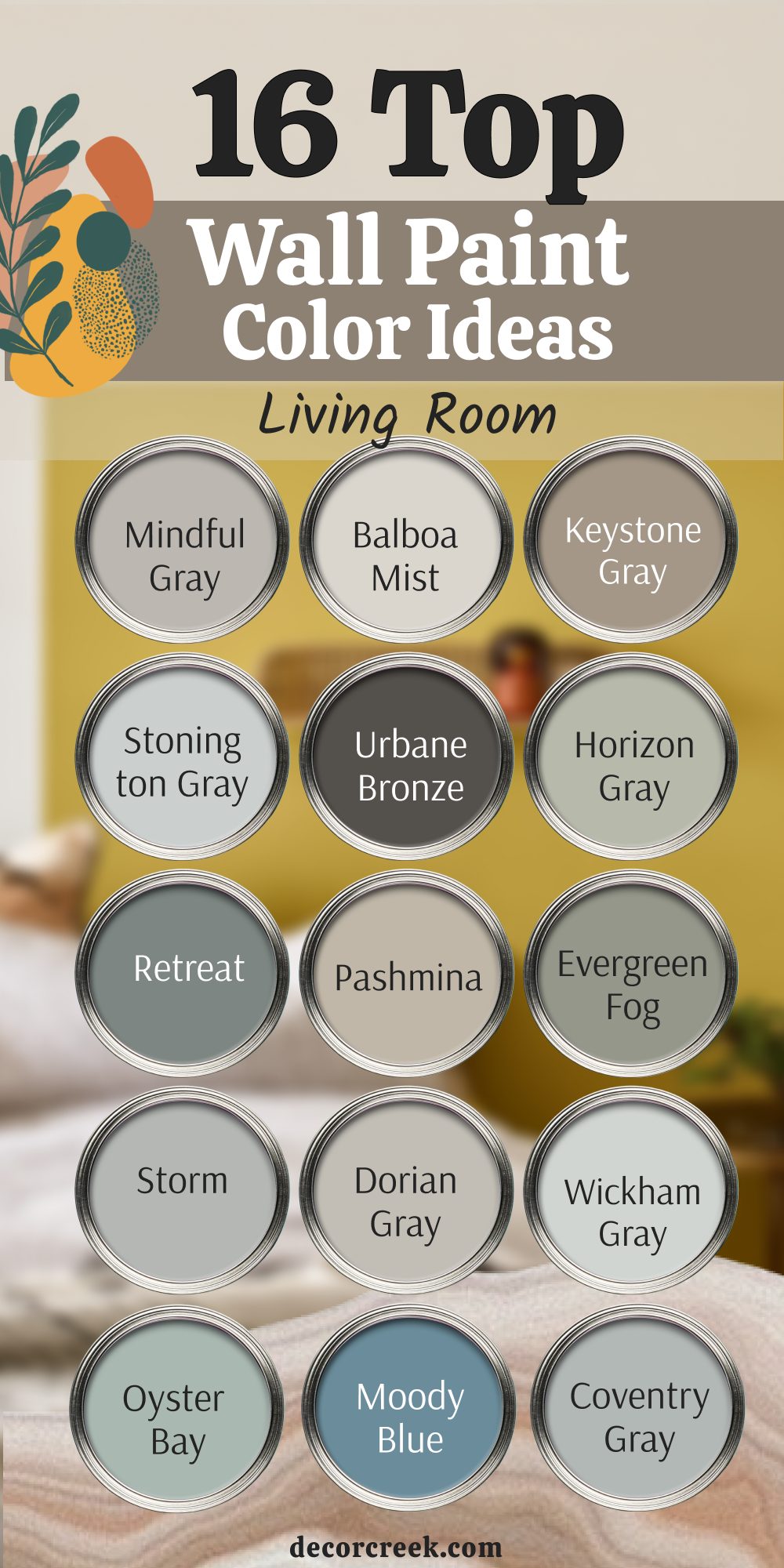 16 living room wall paint color idea