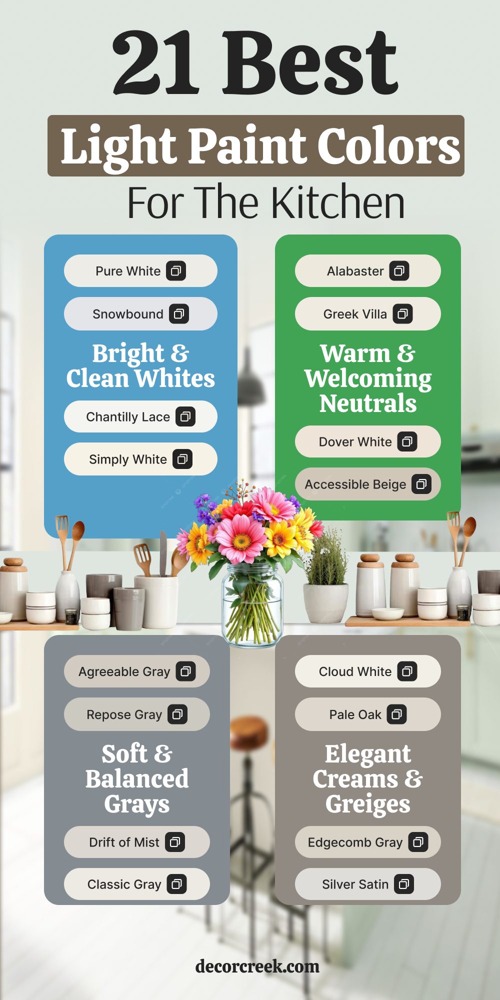 21 best light paint colors for the kitchen