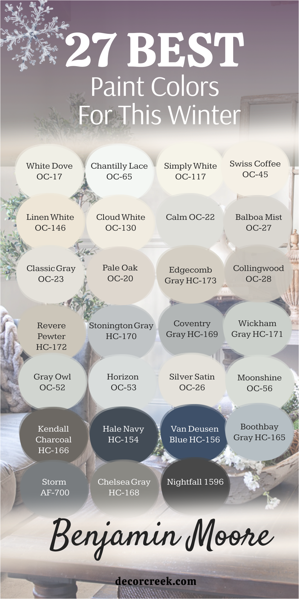 27 best paint colors for this winter from benjamin moore