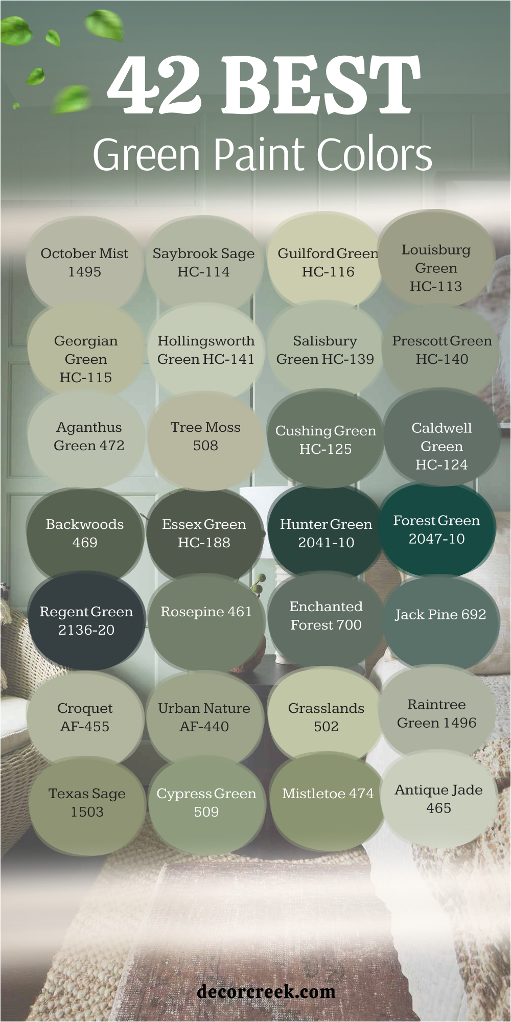42 top Benjamin Moore Green Paint Colors