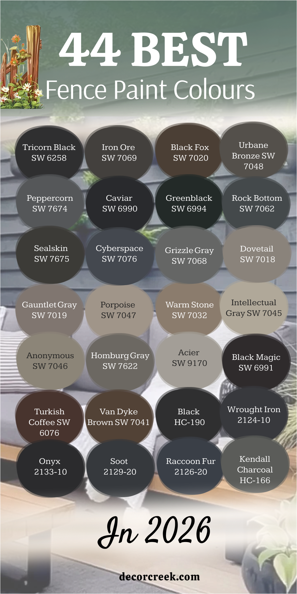 44 best Fence Paint Colours in 2026