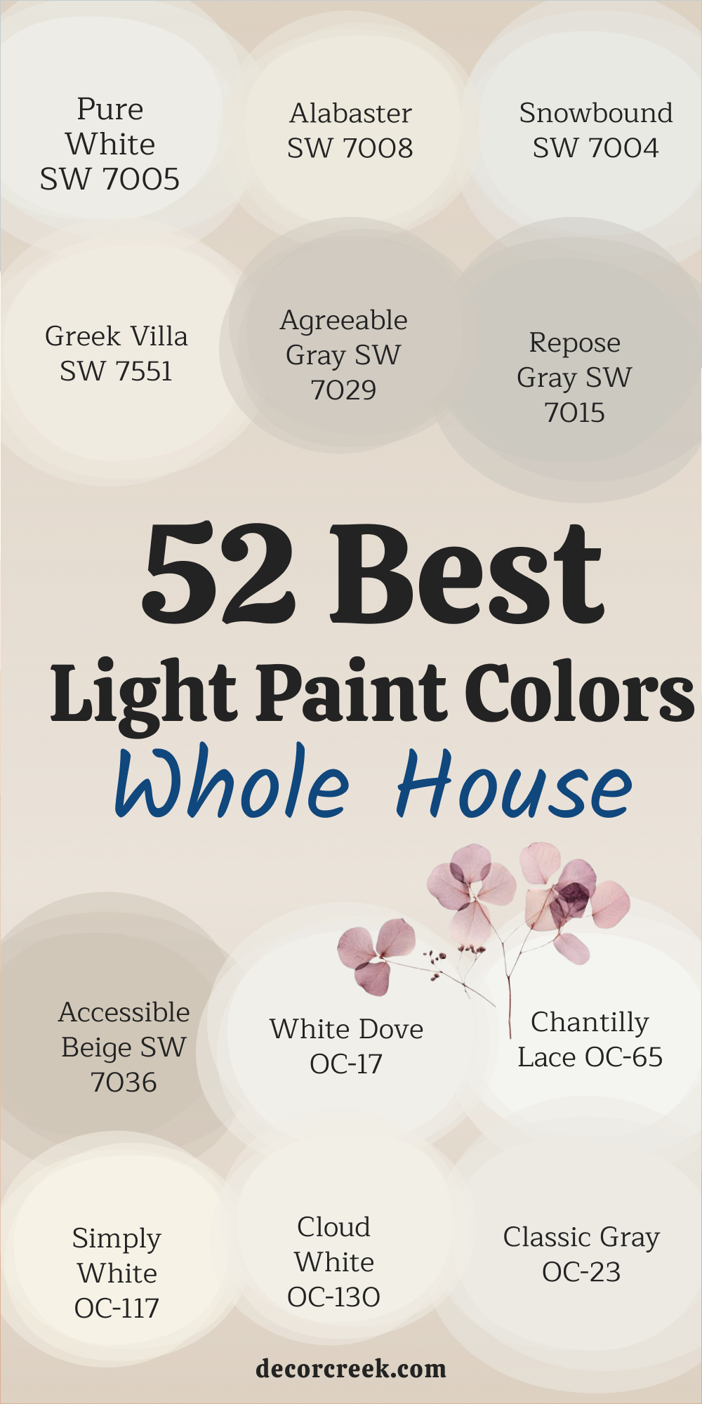 52 best light paint color for the whole house