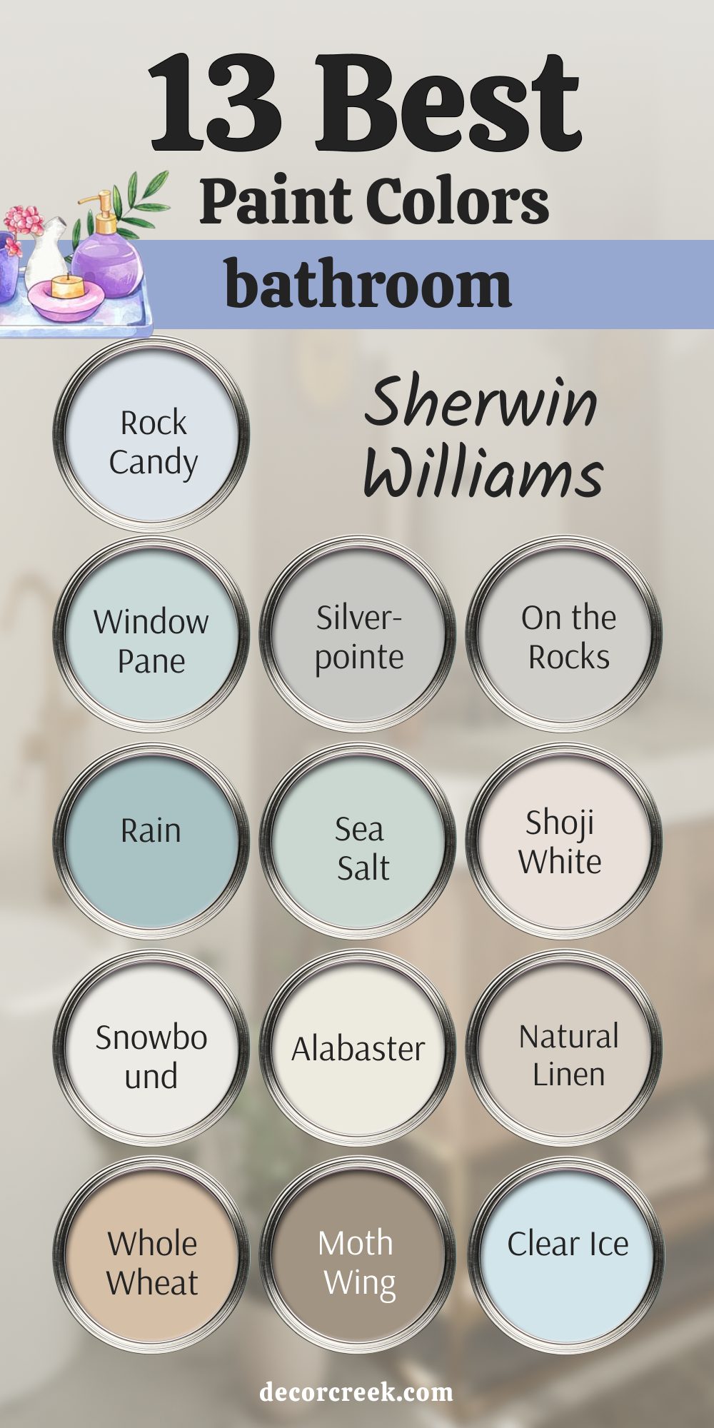 13 best bathroom paint colors by Sherwin Williams