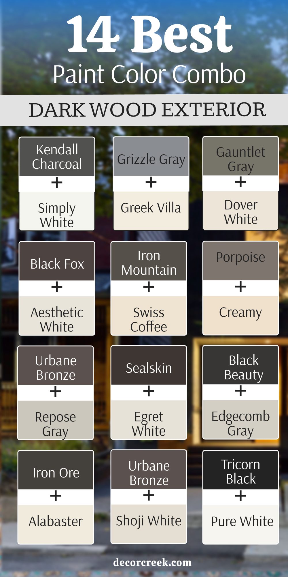 14 best dark wood exterior paint color combo
